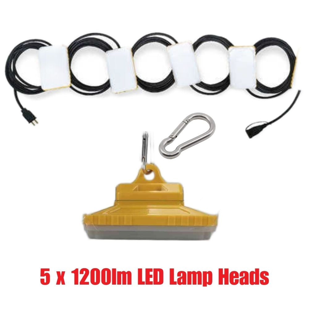Truwerx 80176 52.5W 50 ft. String Work Lights with 5 LED Lamp Heads