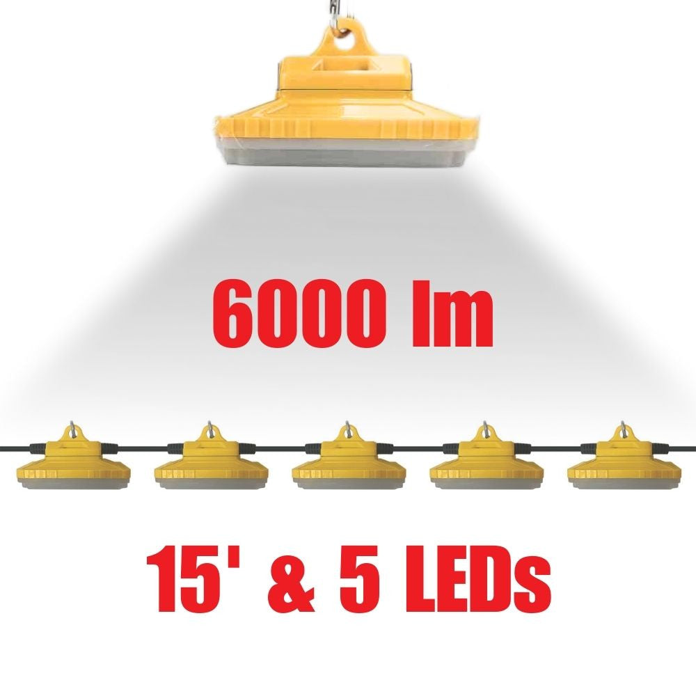 Truwerx 80176 52.5W 50 ft. String Work Lights with 5 LED Lamp Heads