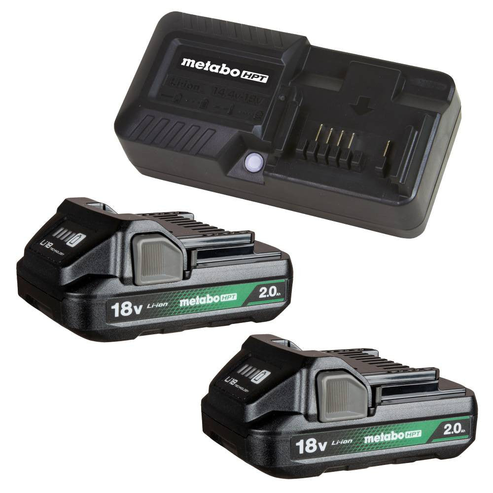Metabo HPT UC18YKSLS 18V 2.0 Ah Batteries & Charger Starter Kit