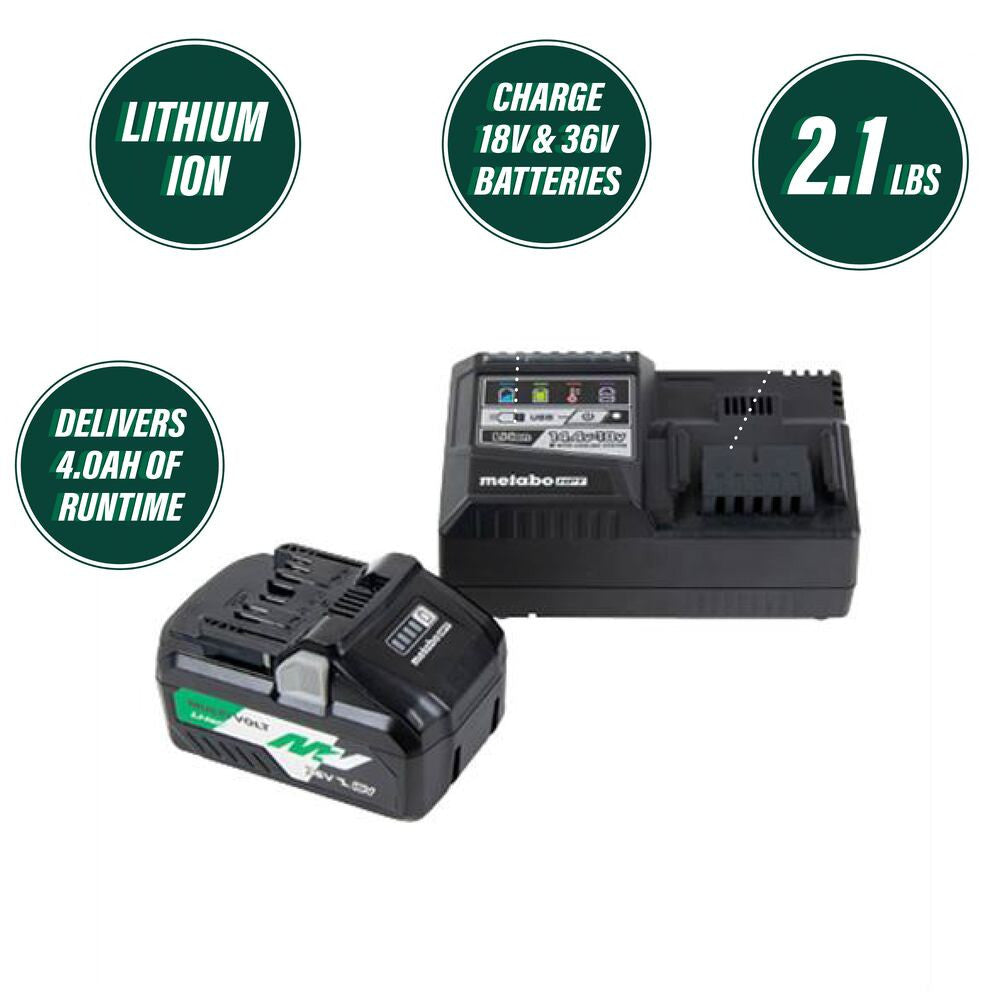 Metabo UC18YSL3B1M HPT 36V/18V MultiVolt Battery and Charger Starter Kit