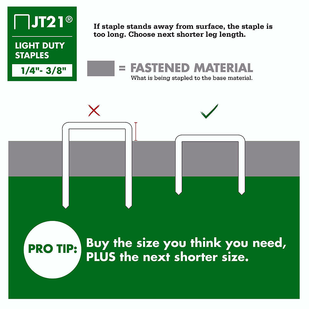 Arrow Fastener 214 Genuine JT21 1/4in Staples - 1000pk
