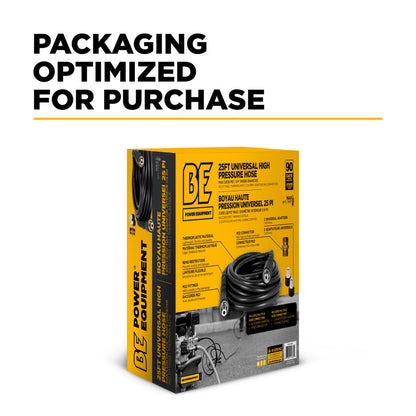 BE 25-foot universal high pressure hose package back