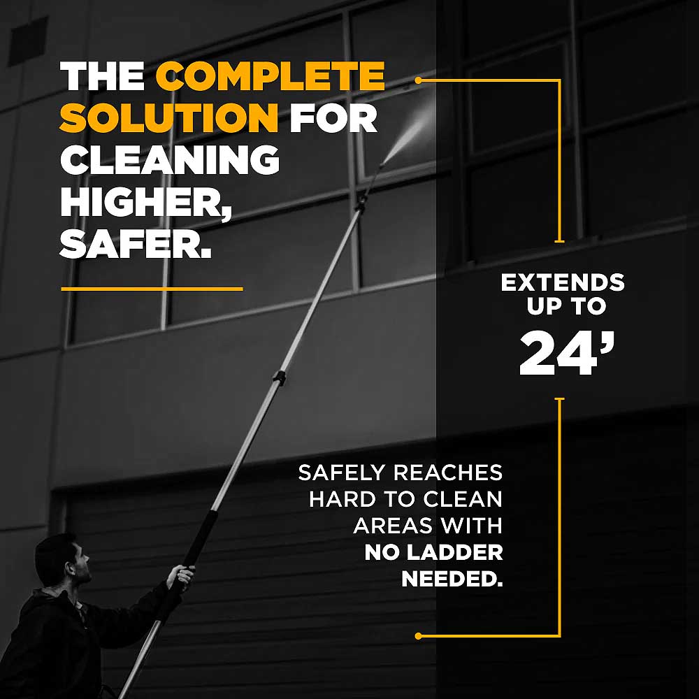 BE 24' Extended Reach Telescoping Pressure Washer Wand