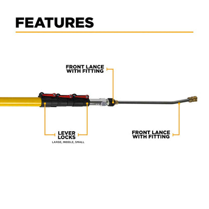 BE 24' Extended Reach Telescoping Pressure Washer Wand
