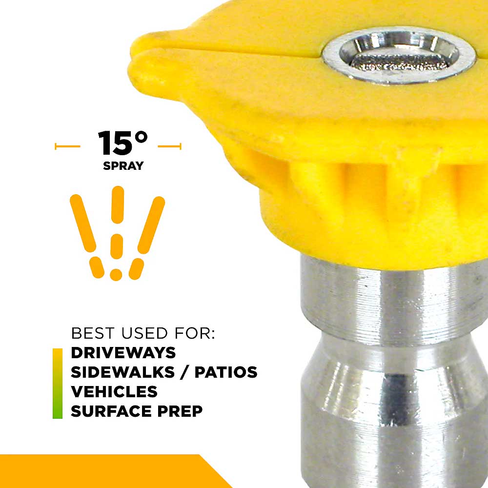 BE 15° 040 Quick Connect Pressure Washer Nozzle Spray Tip