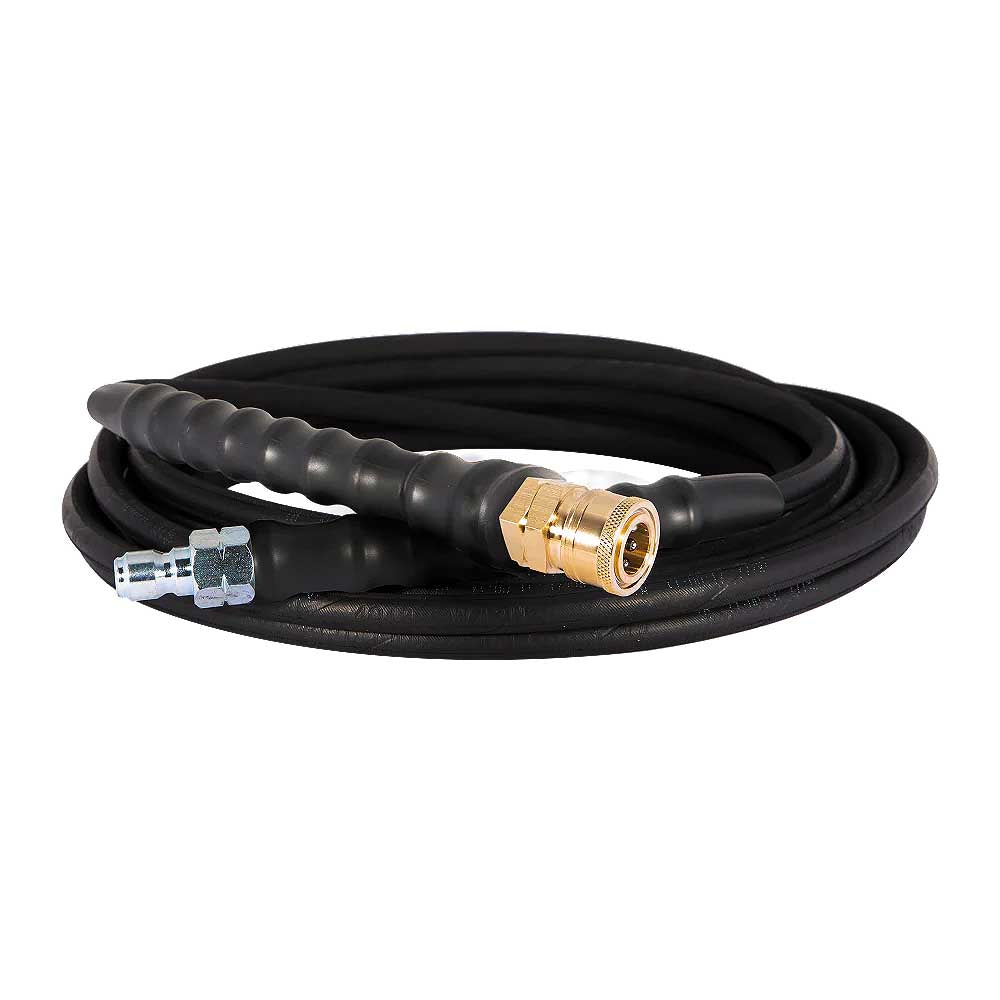 BE 25' x 1/4in 4000 PSI Steel Braid Pressure Washer Hose with Quick Connect Fittings