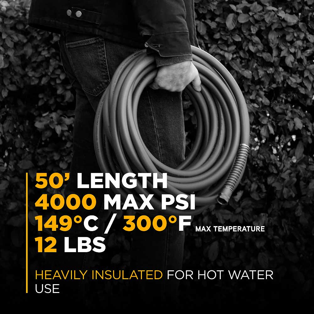 BE 50' 4000 PSI 3/8in Non Marking Rubber Hose