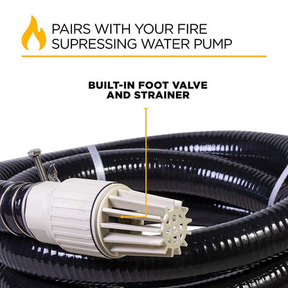 BE 12' x 2in Suction Hose Kit for Water Pumps