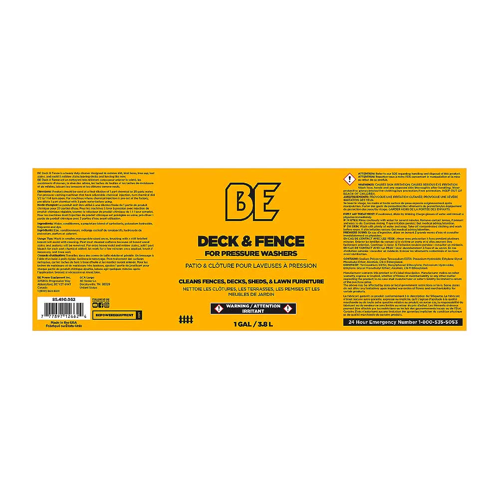 BE 1 Gallon Deck and Fence Detergent
