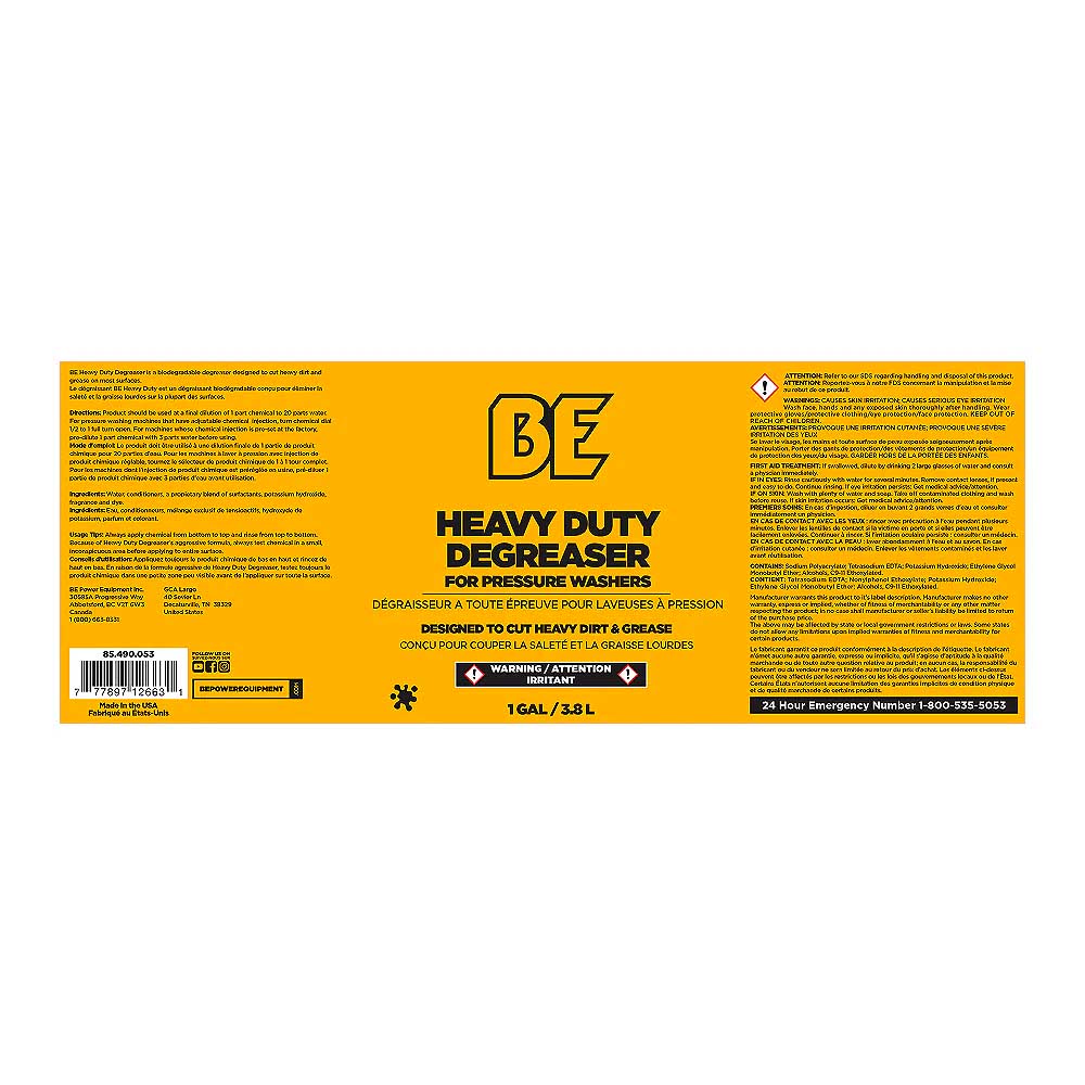 BE 1 Gallon Heavy Duty Degreaser