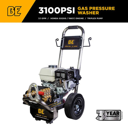 BE B3165HSGS 3100 PSI 3.1 GPM Cold Water Gas Pressure Washer