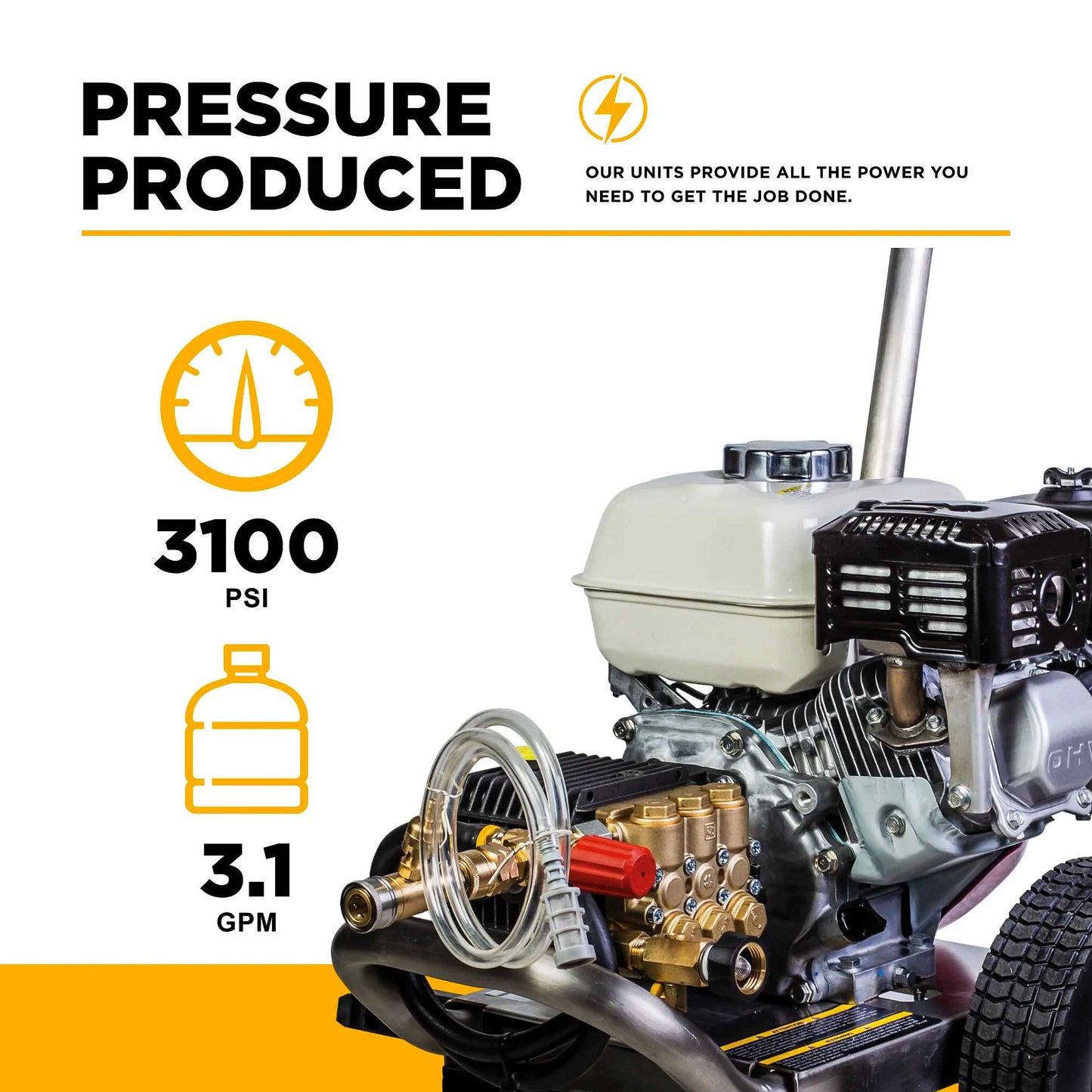 BE B3165HSGS 3100 PSI 3.1 GPM Cold Water Gas Pressure Washer