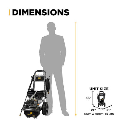 BE B3475PX 3400 PSI 2.5 GPM Cold Water Gas Pressure Washer