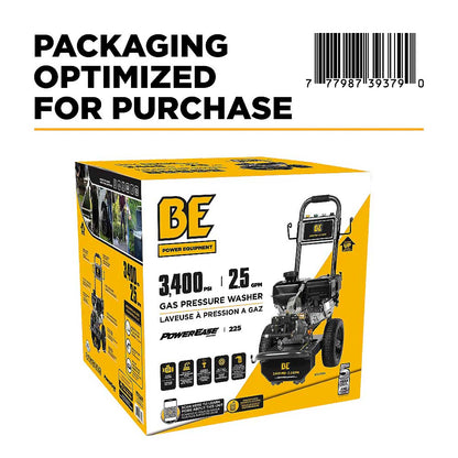 BE B3475PX 3400 PSI 2.5 GPM Cold Water Gas Pressure Washer