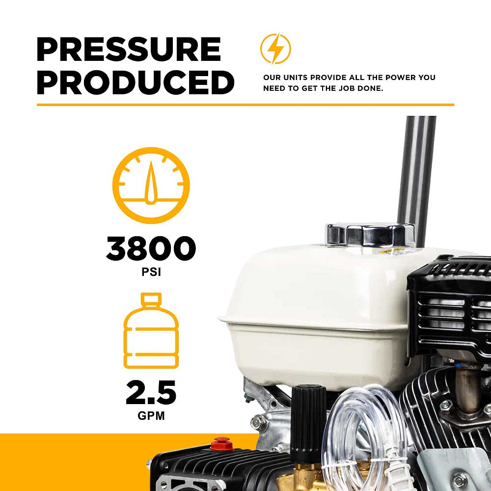 BE B3865HA 3800 PSI 2.5 GPM Cold Water Gas Pressure Washer
