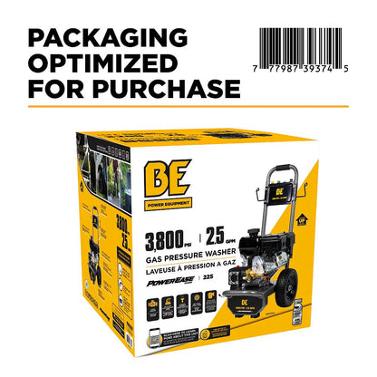 BE B3865HA 3800 PSI 2.5 GPM Cold Water Gas Pressure Washer
