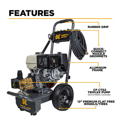 BE B4213HA 4200 PSI 4.2 GPM Cold Water Gas Pressure Washer