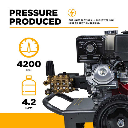 BE B4213HA 4200 PSI 4.2 GPM Cold Water Gas Pressure Washer