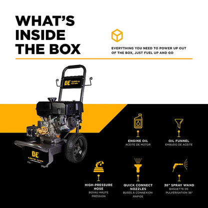 BE B4415PA 4400 PSI 4.2 GPM Gas Pressure Washer Cold Water