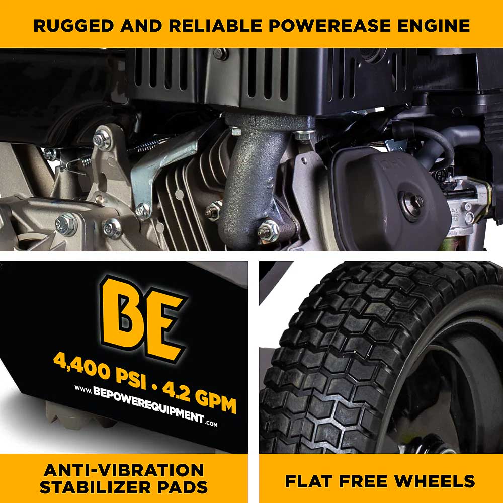 BE B4415PA 4400 PSI 4.2 GPM Gas Pressure Washer Cold Water