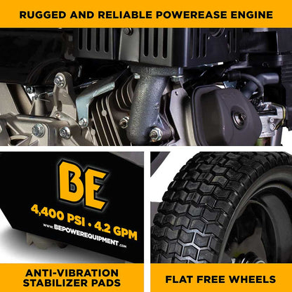 BE B4415PA 4400 PSI 4.2 GPM Gas Pressure Washer Cold Water