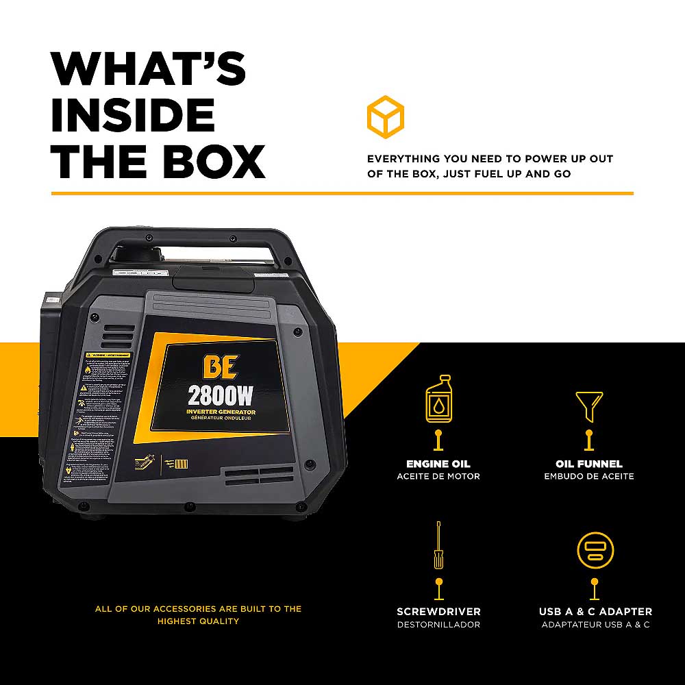 BE BE2800I 2800 Watt 145cc Digital Inverter Generator