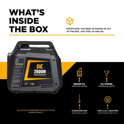 BE BE2800I 2800 Watt 145cc Digital Inverter Generator