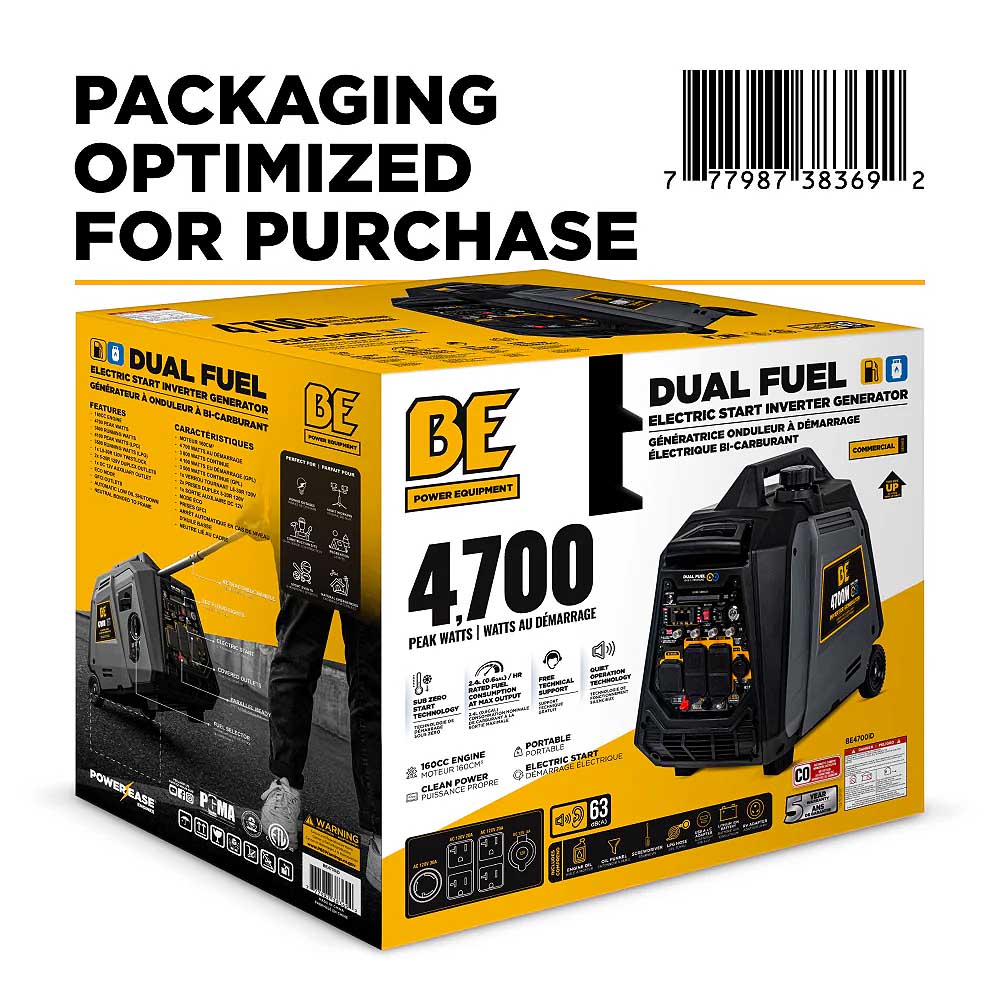 BE BE4700ID 4700 Watt 160cc Digital Inverter Generator