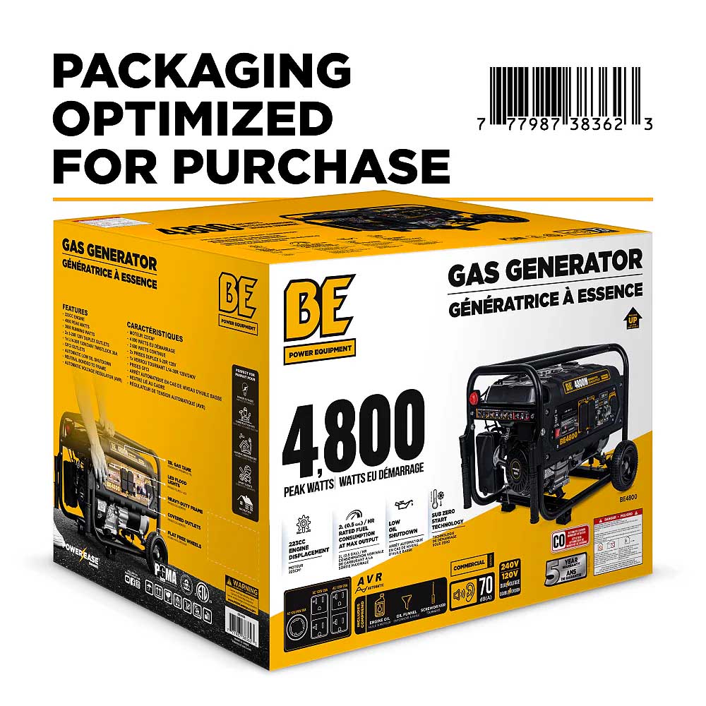 BE BE4800 4800 Watt Generator