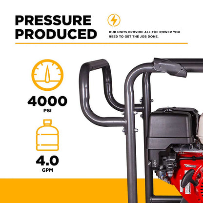 BE HW4013HG 4200 PSI 4.2 GPM Hot Water Gas Pressure Washer