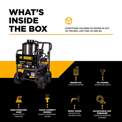 BE HW4013HG 4200 PSI 4.2 GPM Hot Water Gas Pressure Washer