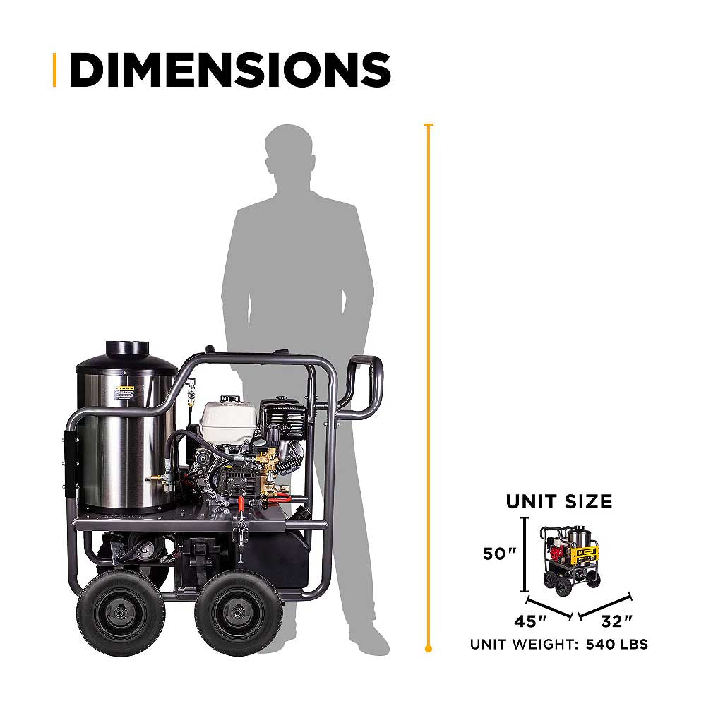 BE HW4013HG 4200 PSI 4.2 GPM Hot Water Gas Pressure Washer