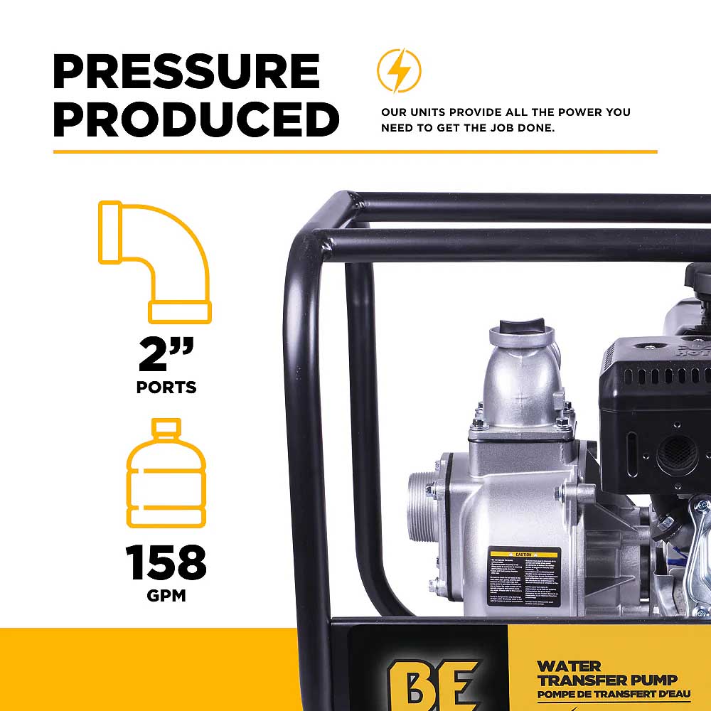 BE WP-2070S 33PSI 158GPM Water Transfer Pump with Powerease 225 Engine