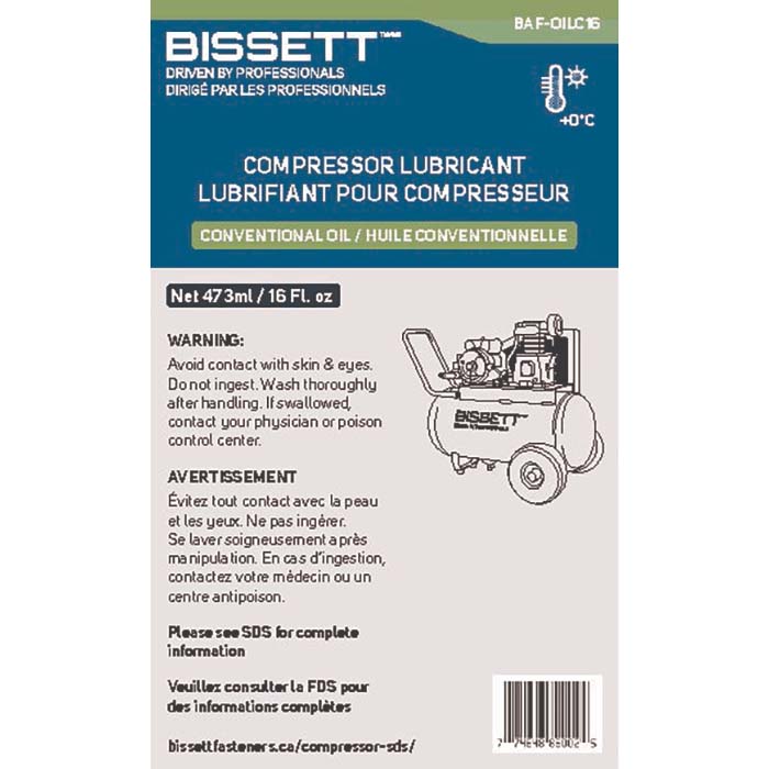 Bissett 16oz 30W Compressor Oil