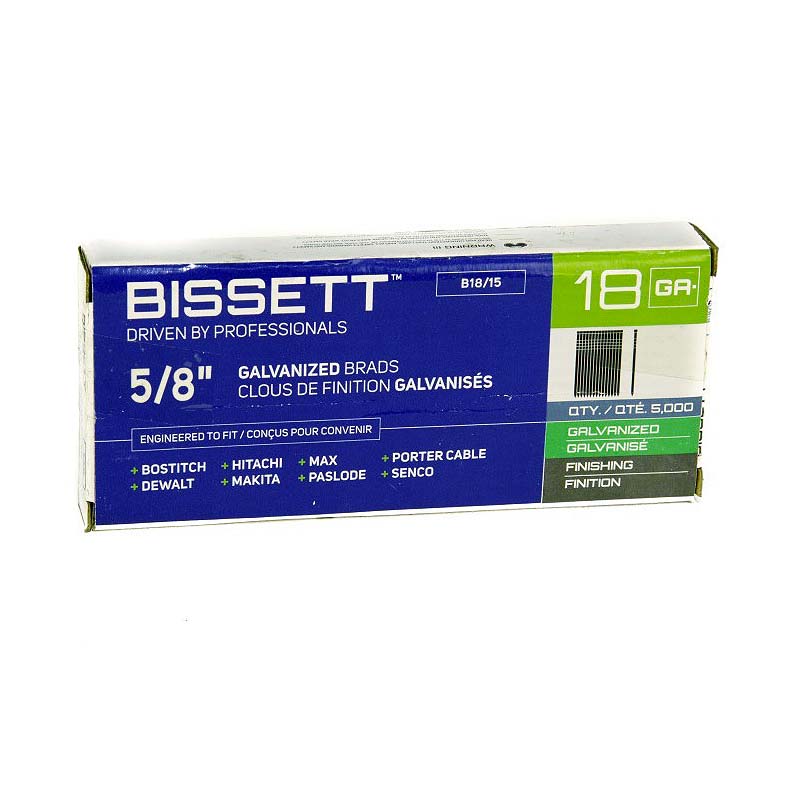 Bissett Brad Nails 18 Gauge 5/8in EG 5M