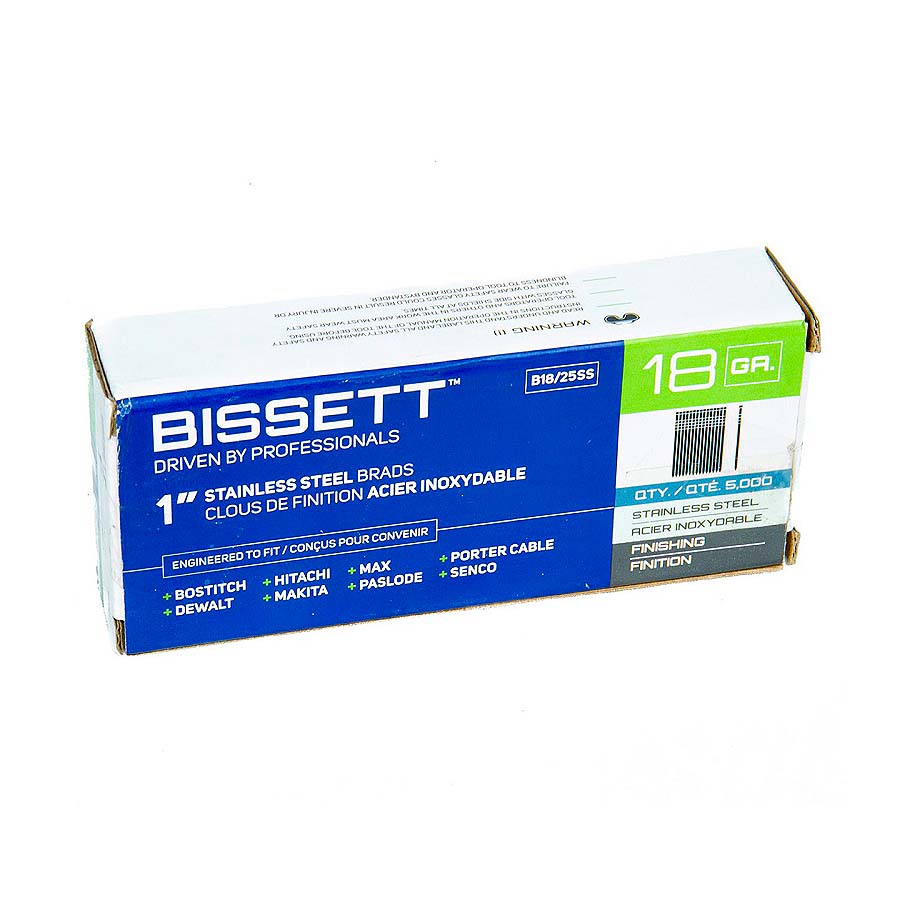 Bissett Brad Nails 18 Gauge 1in EG 5M