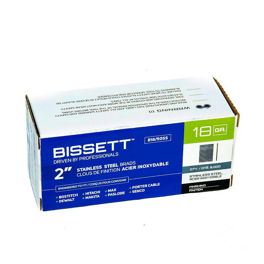 Bissett Brad Nails 18 Gauge 2in EG 5M