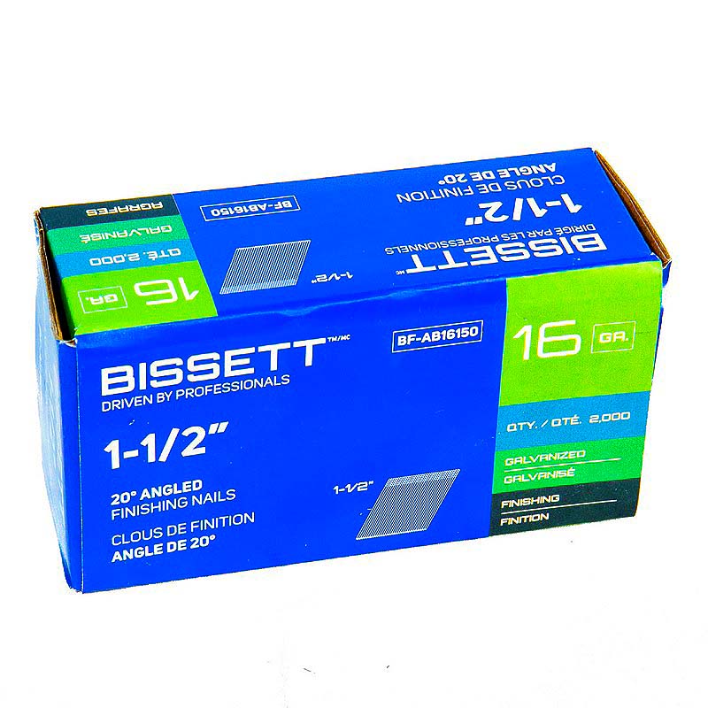 Bissett Brad Nails 16 Gauge 1-1/2in Angled