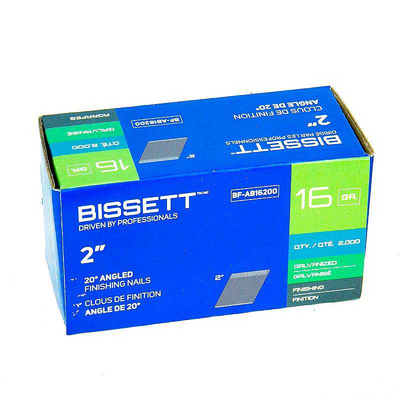 Bissett Brad Nails 16 Gauge 2in 20D Angled