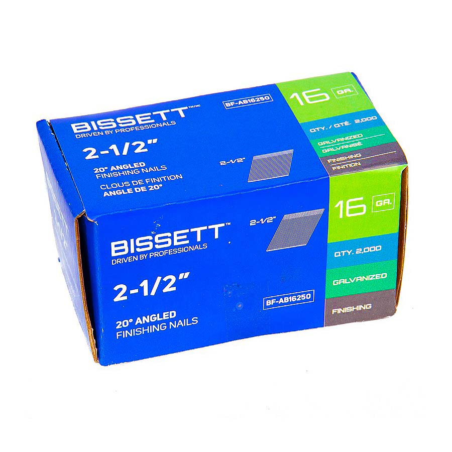 Bissett Brad Nails 16 Gauge 2-1/2in Angled