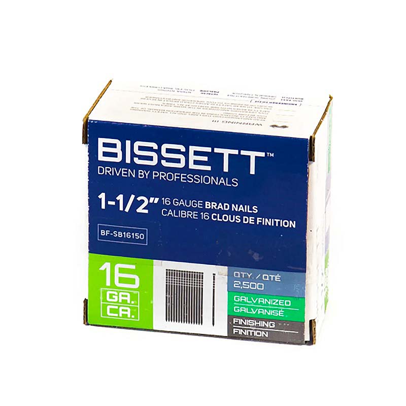 Bissett Brad Nails 16 Gauge 1-1/2in EG 2.5M