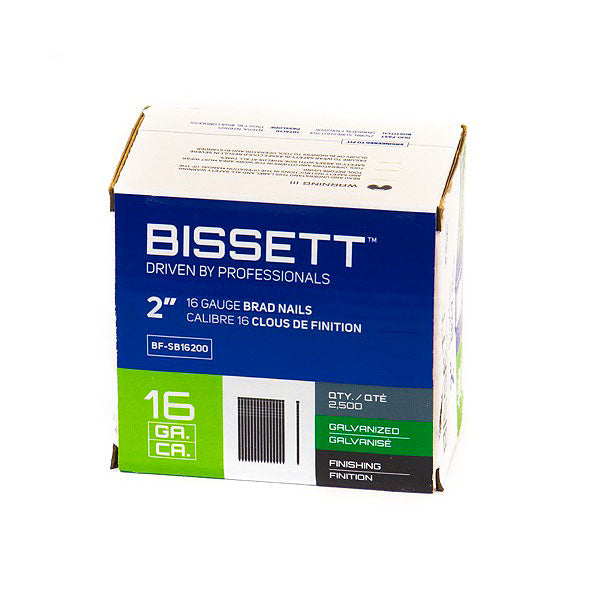 Bissett Brad Nails 16 Gauge 2in EG 2.5M