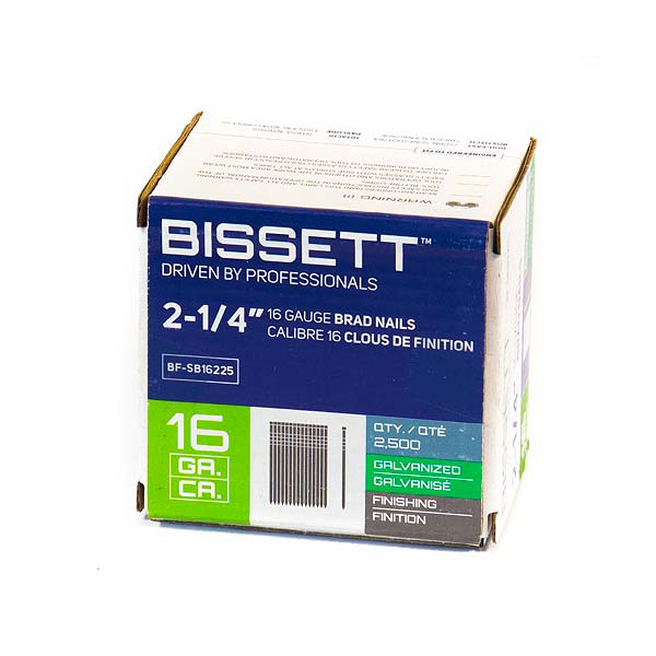 Bissett Brad Nails 16 Gauge 2-1/4in EG 2.5M
