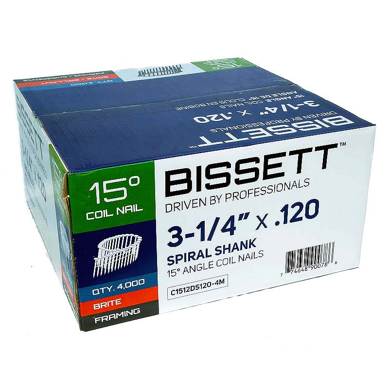 Bissett Coil Nails 3-1/4 x 120 15D Sprl