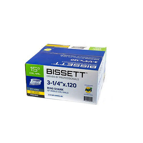Bissett Coil Nails 3-1/4 x 120 15D Ring