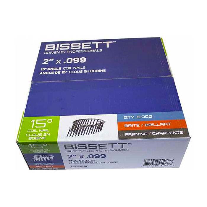 Bissett Coil Nails 2in.099 15D Spiral
