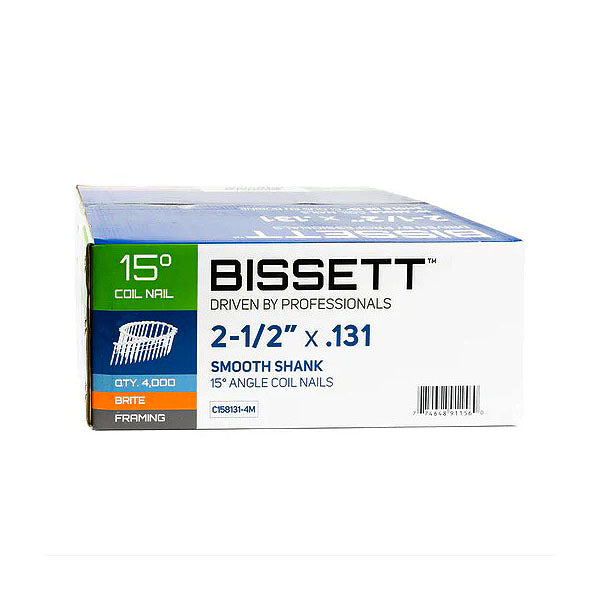 Bissett Coil Nails 2-1/2in.131 15D SMTH