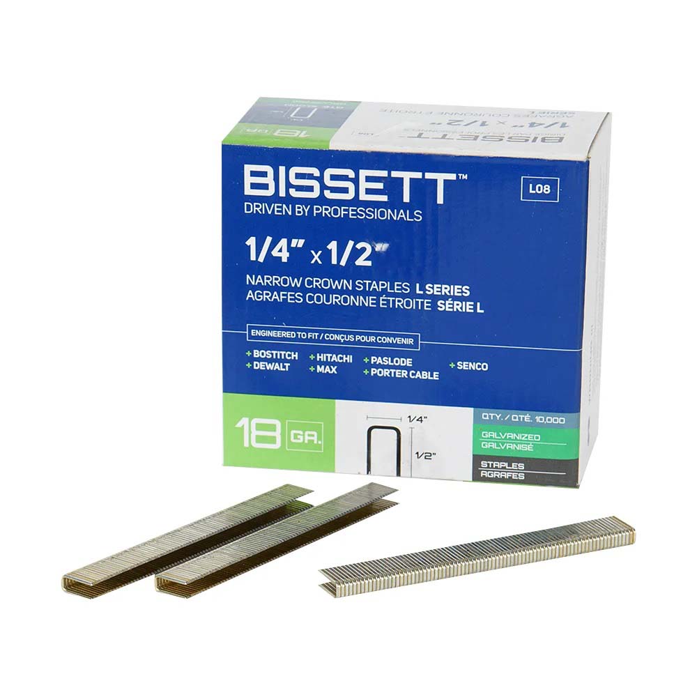 Bissett Staple 18 Gauge-L 1/4in Cr 1/2in EG