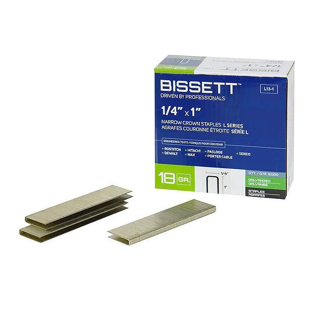 Bissett Staple 18 Gauge-L 1/4in Cr 1in EG