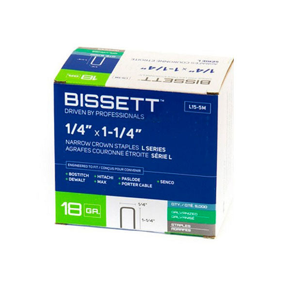 Bissett Staple 18 Gauge-L 1/4in Cr 1-1/4in EG